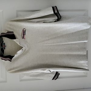 Jerzees men's polo shirt. "Stock Car Racing Experience"  XL  Gray/off-white.